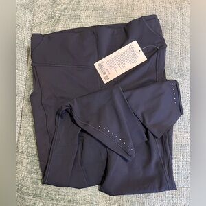 BNWT Lululemon Fast and Free High Rise 25” Navy Tights size 12 with pockets